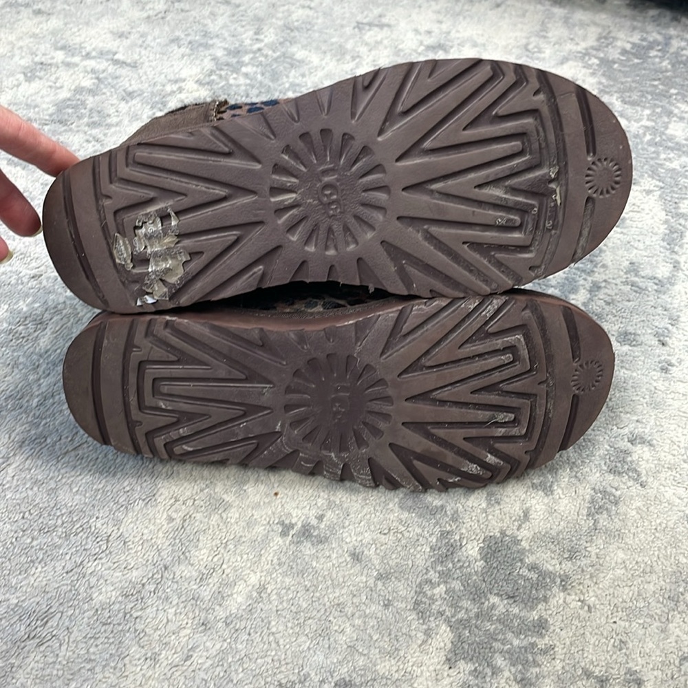 UGG Classic Ultra Mini Caspian Burnt Cedar Leopard Cheetah Animal Calf Hair 8 - Picture 10 of 14